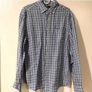 Vineyard Vines Plaid Button Down Shirt Blue and White